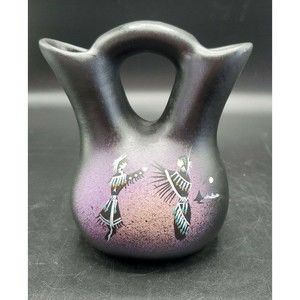 Cedar Mesa Navajo Wedding Vase Hand Painted Signed